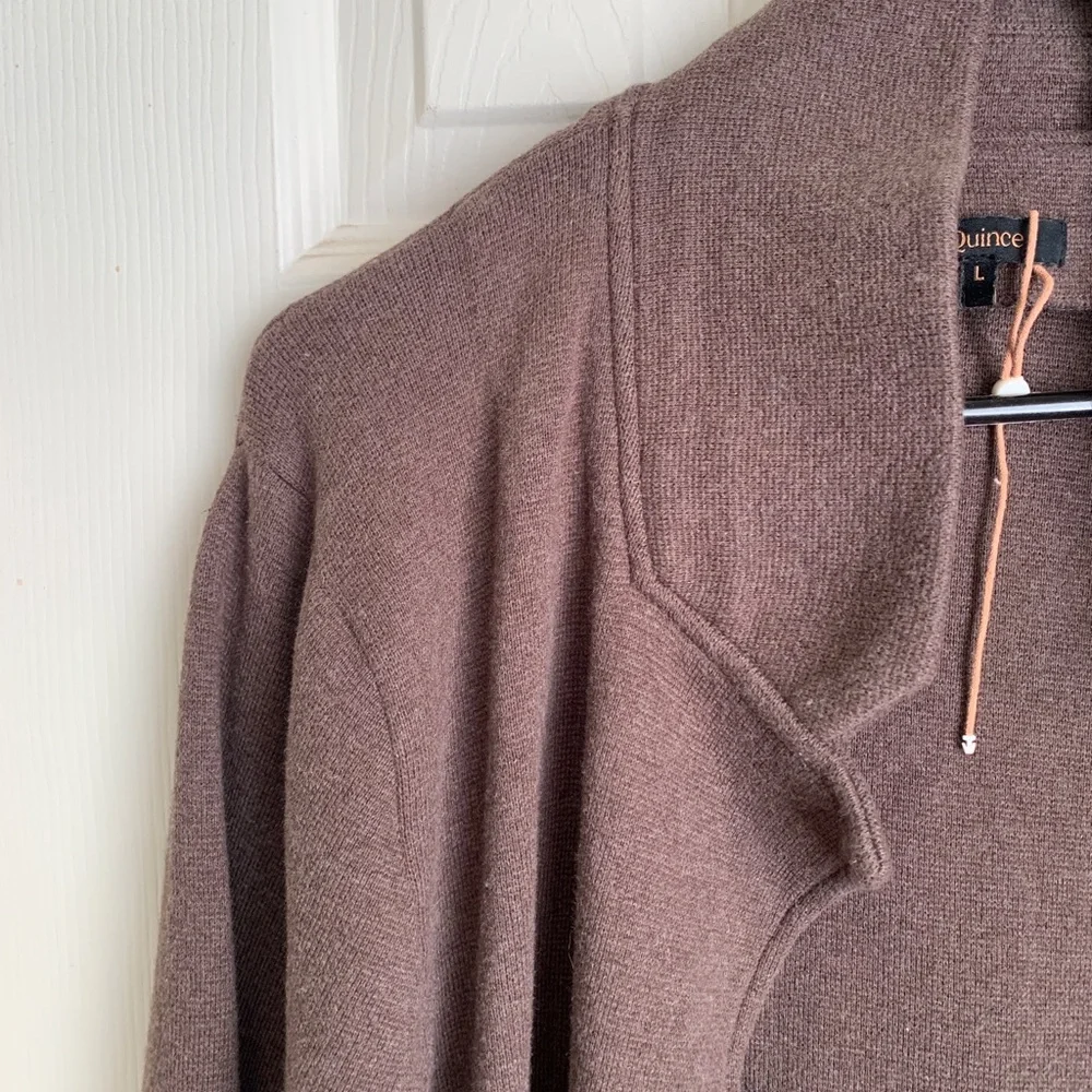 Quince Women's Open-Front Chocolate Brown Cardigan - Picture 2 of 4